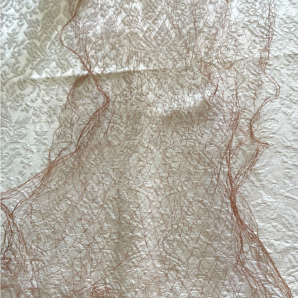 Vintage 1940s 17” Wide by 17” Long Veil Netting Deadstock Hat Trim Millinery - Picture 3 of 12